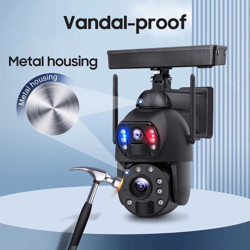 Uoulyn 20W 6M 20X Zoom Dual View Outdoor 4G EU(Africa) Network Solar PTZ CCTV Camera With Full Metal Casing