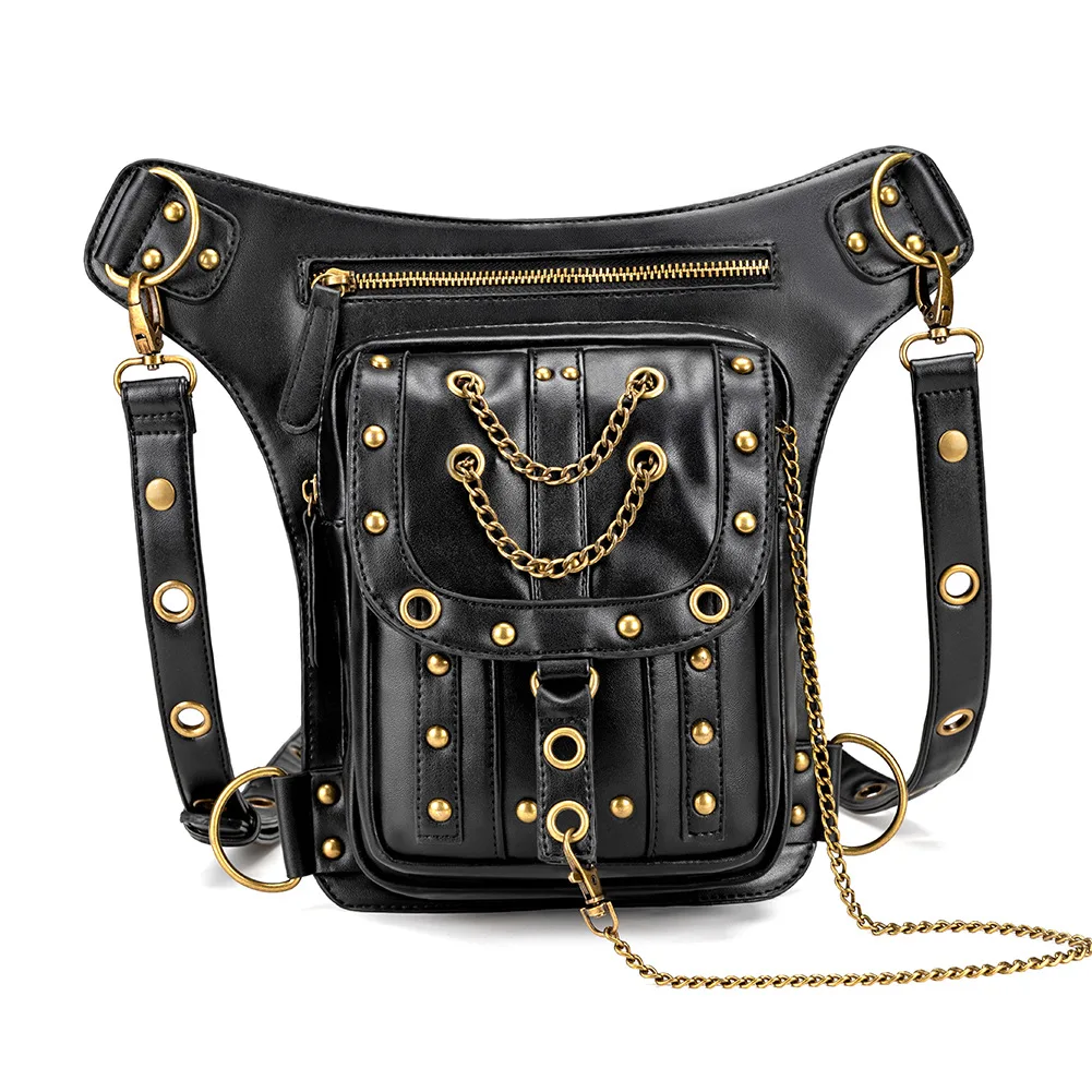 Female Steampunk Retro Bag Single Shoulder Messenger Bag Trend Outdoor Phone Chain Waist Bag Male Fanny Pack Leg Bag Woman Bag