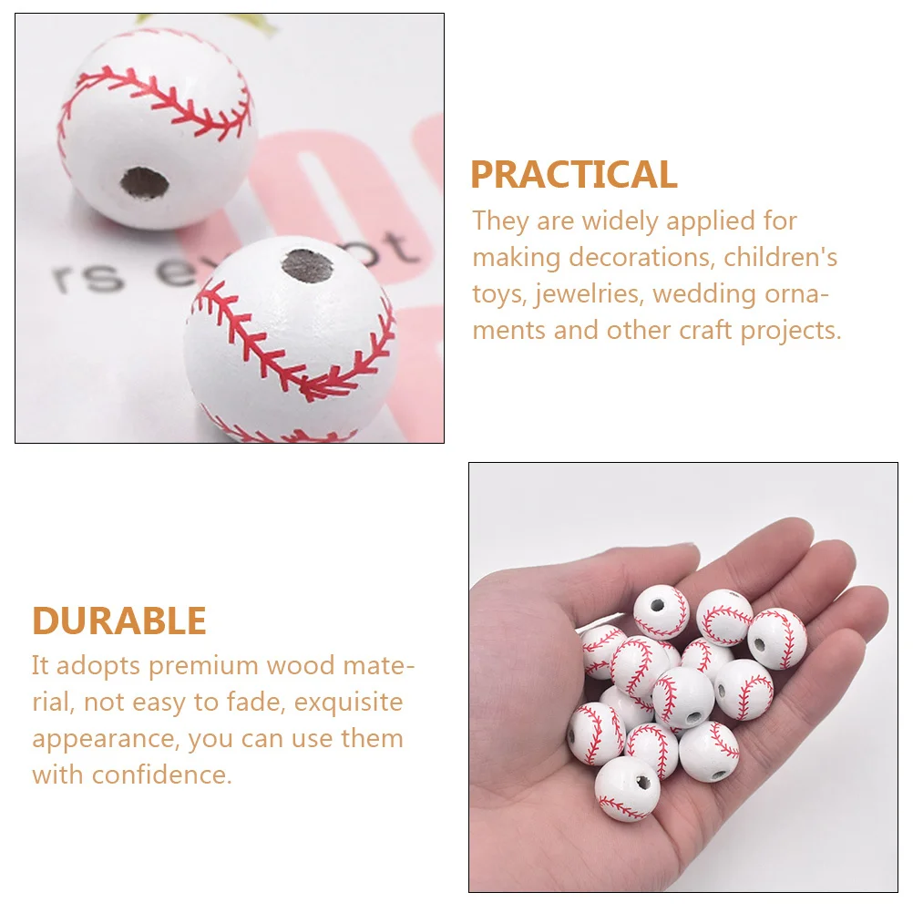 

50Pcs Round Wooden Beads DIY Jewelry Necklace Bracelet Making Decorative Accessories DIY Beads Jewelry Decor Necklace Material