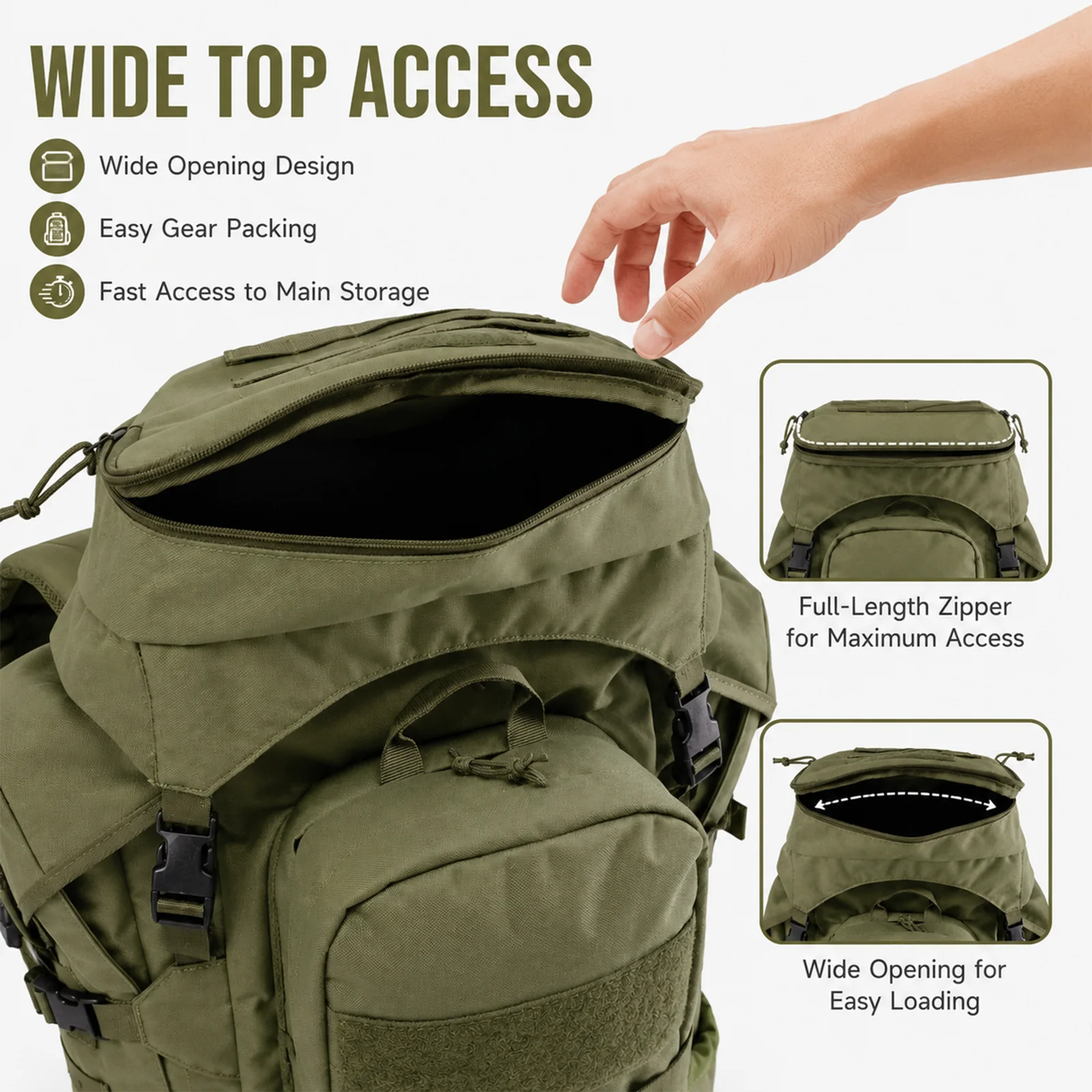 AKMMX Alice Outdoor Tactical Backpack Large Capacity External Frame Rucksack with MOLLE System for Camping Hiking Trekking