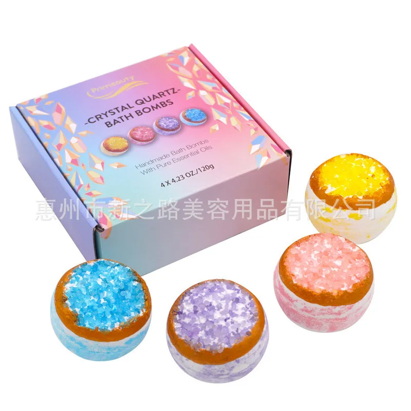 Mixed Color Sea Salt Bath Set - 120g Medium Coarse Salt Bubble Bath Balls Relaxing Bathing Experience