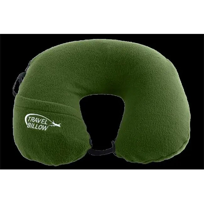 

2-in-1 portable travel neck pillow combined with cozy blanket for comfort on journeys in green