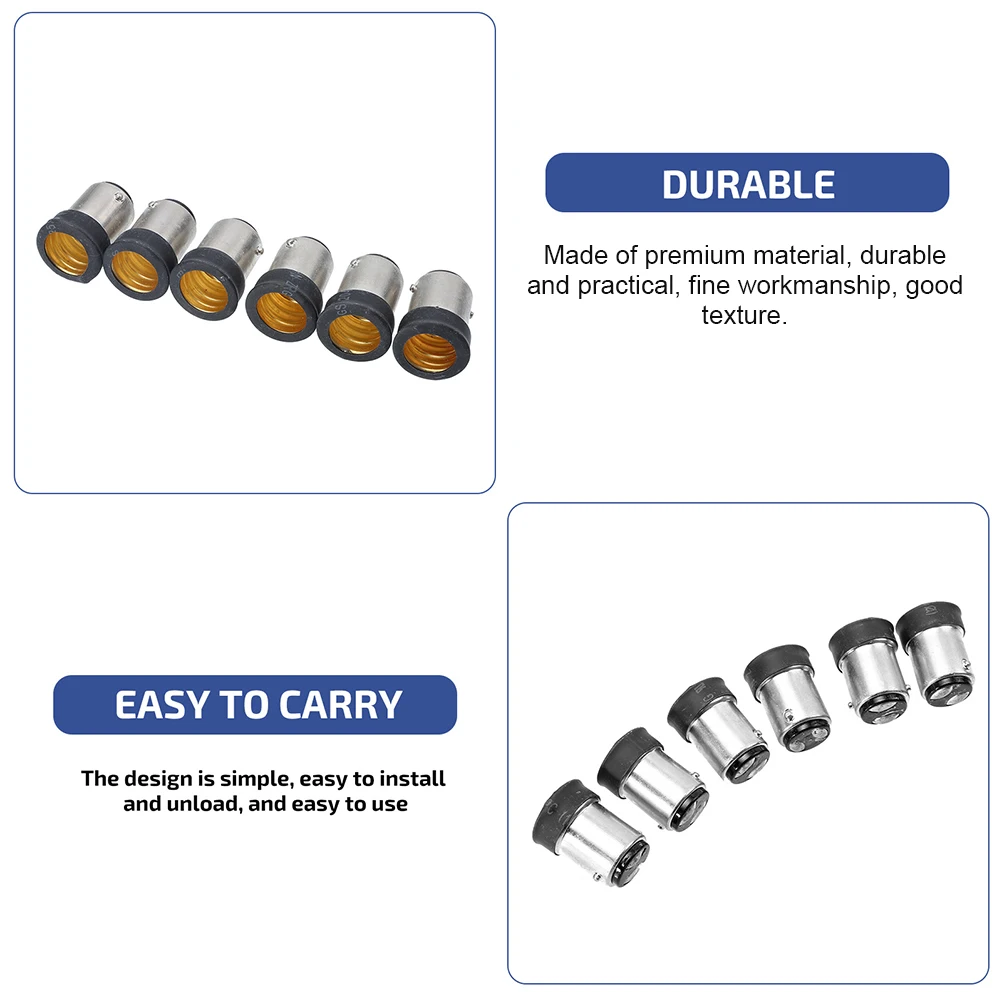 8 szt. Adaptery do żarówek B15 na E14, gwintowane, czarne plastikowe, do żarówek LED, lamp stołowych i sufitowych, łatwa wymiana, kompaktowe.