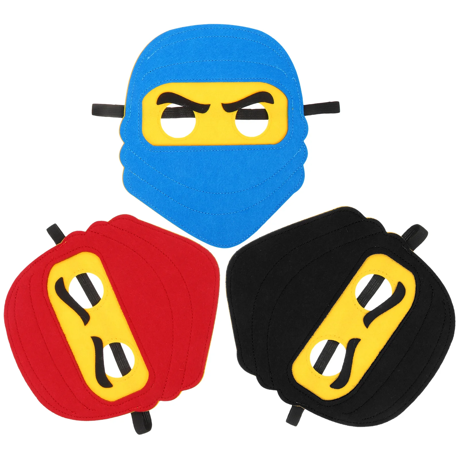 3Pcs Ninja Cosplay Felt Mask Masquerade Party Supplies Kids Holiday Masks Children Costume Kids Mardi Gras Mask
