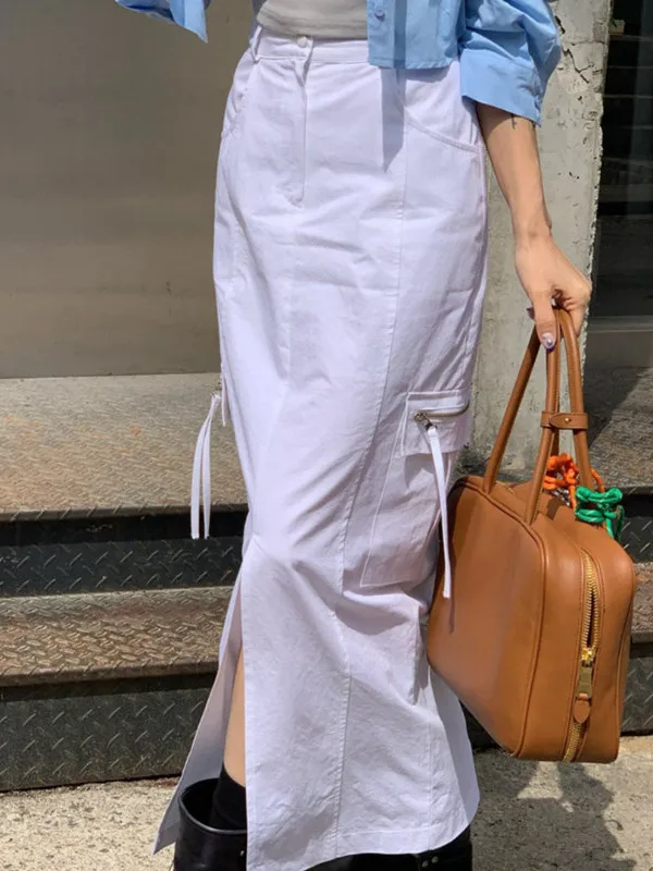 Fashionable Long Asymmetrical Ladies Skirt Elastic Waist Design Spring Autumn Season Princess Style Versatile Workwear Skirt
