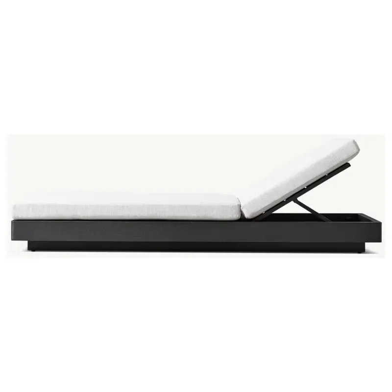 Patio Furniture Substantial Cushion Aluminum Outdoor Day Bed 4-Position Reclining Sun Lounger