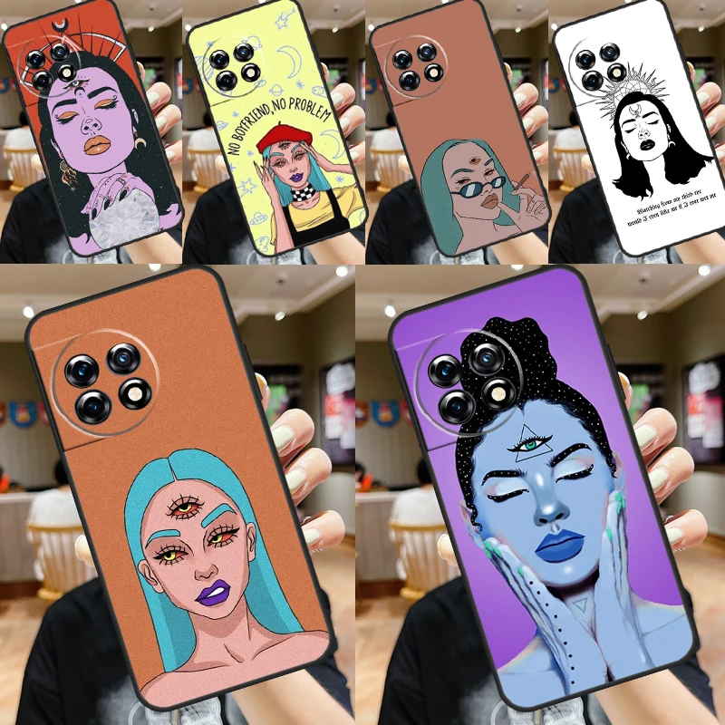 Three Eyed Girl Aesthetic Case For OnePlus Nord CE 4 3 2 Lite N10 N20 N30 OnePlus 12 11 9 10 Pro 10T 9R 10R 12R Cover