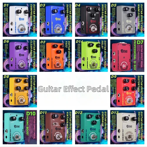 Compresor de pedal Dolamo Chubby Comp Delay, pedal de efecto de guitarra eléctrica, pelusa, distorsión, overdrive, retardo, serie D1-14