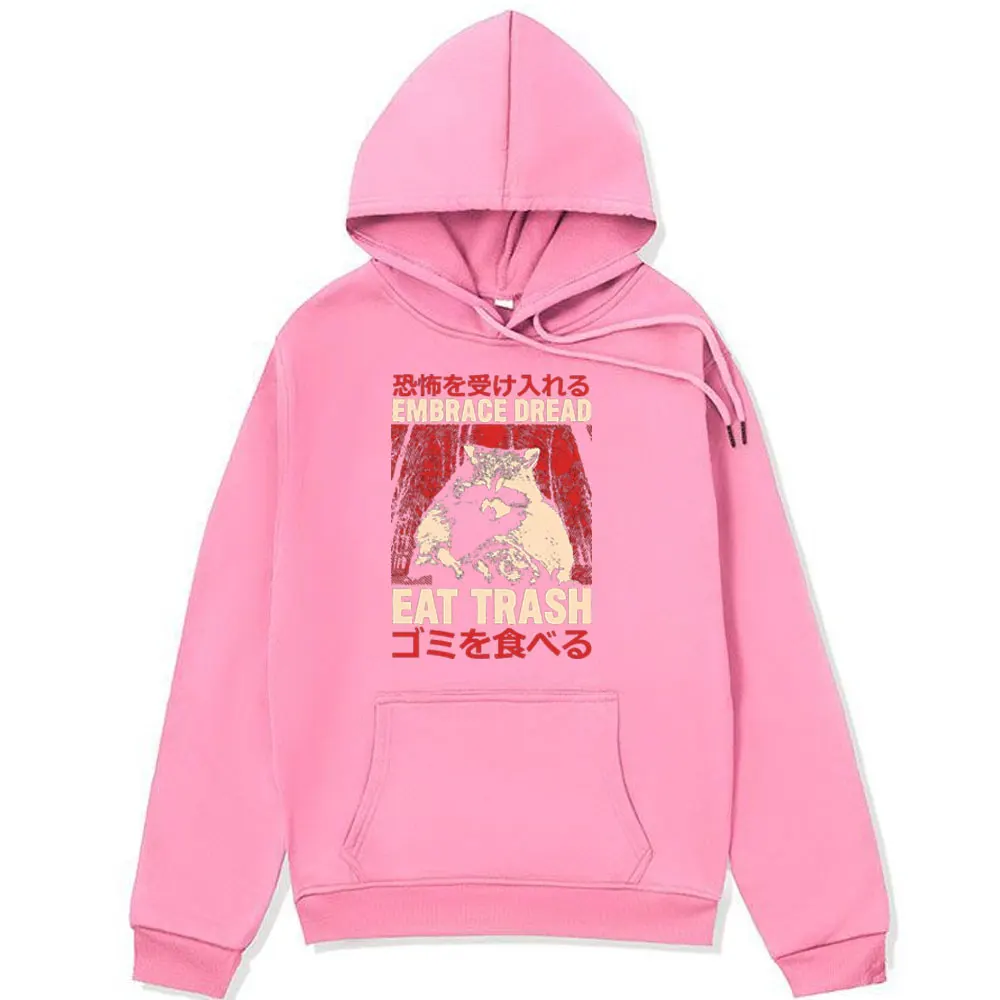 Funny Embrace Dread Raccoon Hoodie Men Women Cartoon Oversized Sweatshirt Male Fashion Hip Hop Hoodies Pullover Streetwear Tops