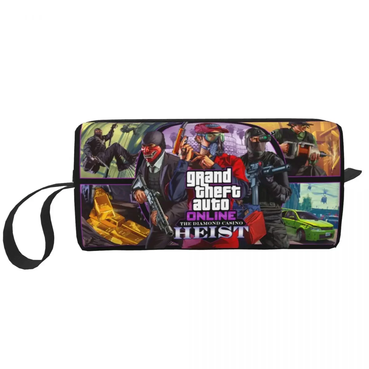 Grand Theft Auto Collage Travel Toiletry Bag Women GTA Adventure Game Cosmetic Makeup Bag Beauty Storage  Bags Dopp Kit Case Box