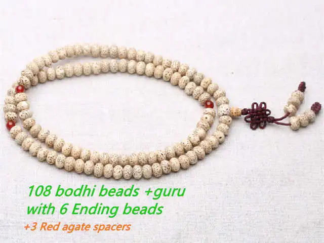 Beige Star Moon Lotus Bodhi Beads Bracelets Buddhist 108 Bodhi Beads Prayer Mala BRO854