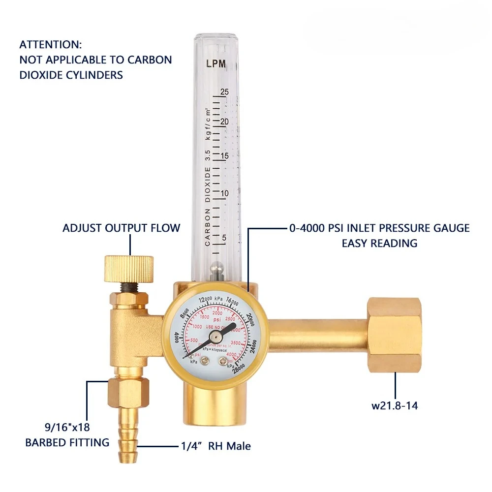 Nitrogen Pressure Reducing Valve Flowmeter YQD-731L Nitrogen Pressure Reducing Pressure Gauge Flow Regulator N2 Experiment