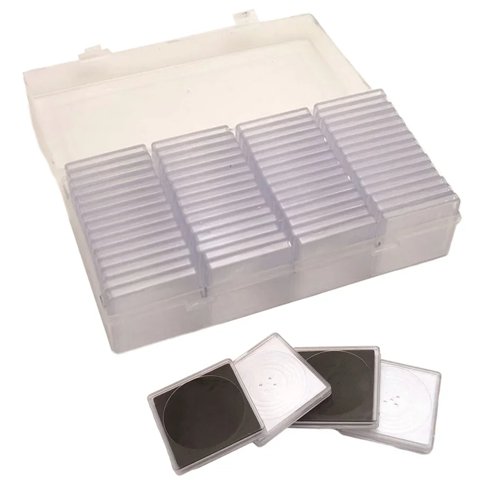60PCS Collection Organizer Storage Box Coin Capsule Case Container Square Collectable Coin Protective Case Coin Organizer