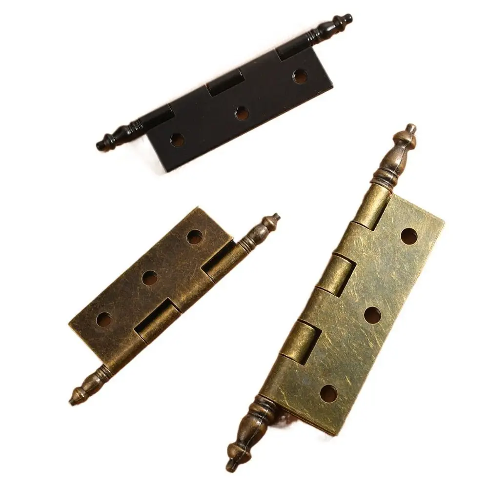 

Iron New Chinese Style Folding Hinges Easy To Install Crown Head Bronze Vintage Hinge Durable Wooden Boxes