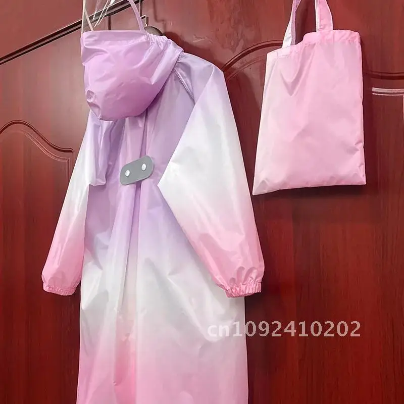 Waterproof Gradient Raincoat for Kids, Boys, Poncho Girls Outwear and Long Jacket, for Lightweight 90-170cm