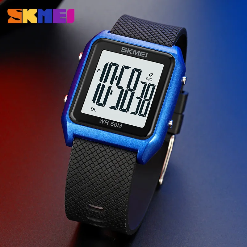 

Skmei Stylish and Versatile Student Sport Watch Waterproof Square Watch Trendy Men and Women Teenagers Electronic Watch