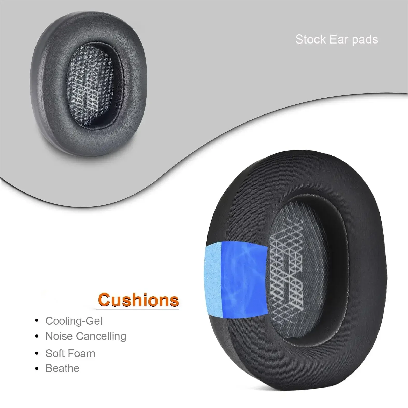 Replacement High quality Ice gel Ear Pads Compatible with JBL Live 500BT / Live 500 BT Wireless Headphone Wearing it feels cold - Image 4