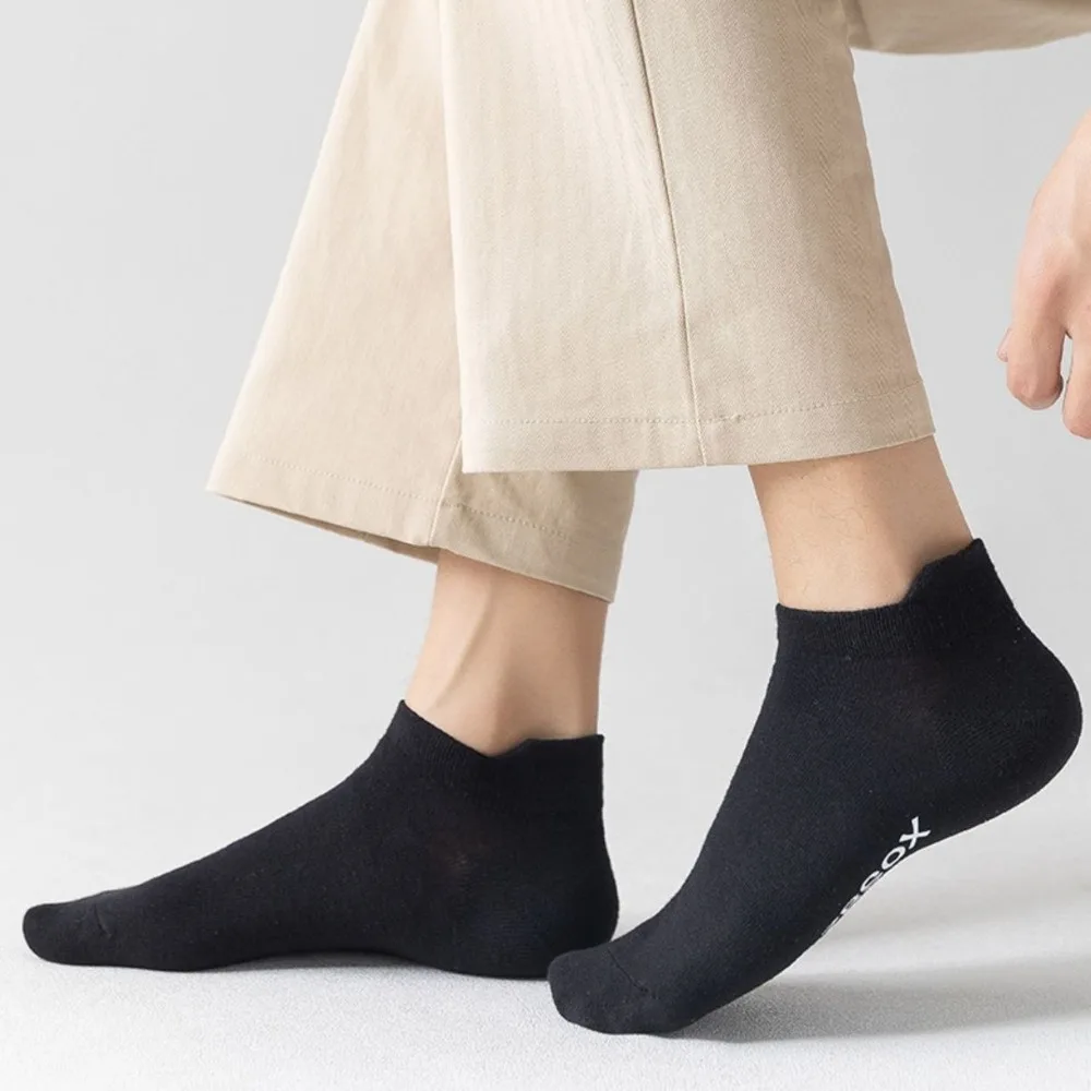 

5Pairs Casual Cotton Men Short Cotton Socks English Letter Boat Sock Men Sport Socks Elastic Non-Slip Male Hosiery Men Boys