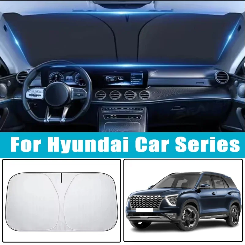 

For Hyundai Elantra Sonata Tucson SantaFe Kona Veloster Ioniq Car Sun Visor Windshield Sunshade Heat Insulation Auto Accessories