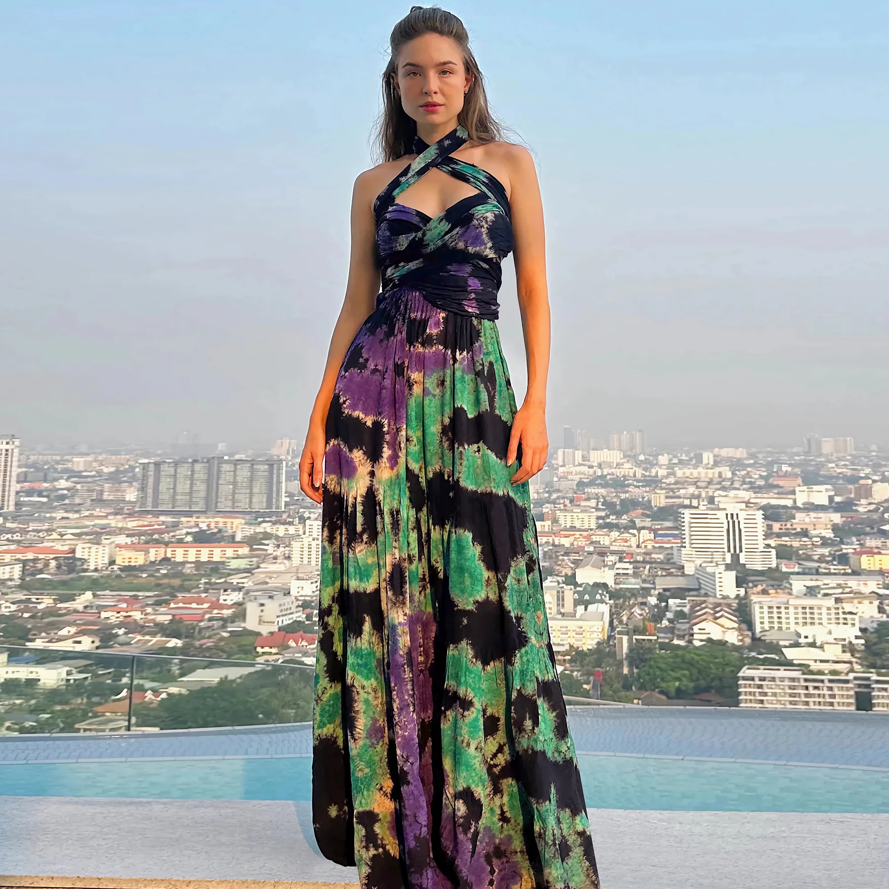 

Sexy Sleevelss Boho Dress Women Summer Fashion Elegnt Print Beach Party Casual Dresses Holiday Vestidos for Women Robe Femme