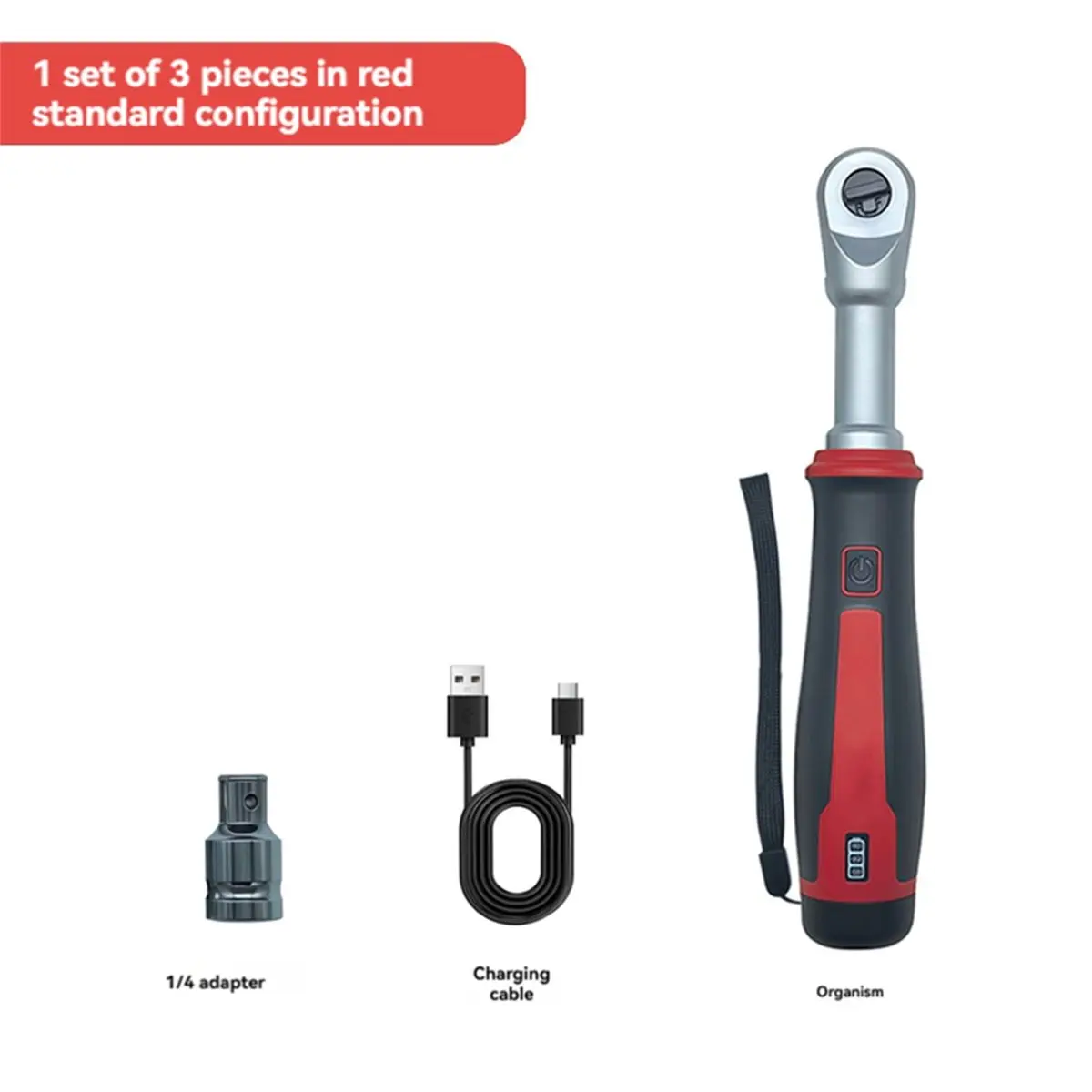 Cordless Electric Ratchet Wrench 3.6V Rechargeable Power Ratchet with LED Light USB-C Fast Charging for Auto Car Repair