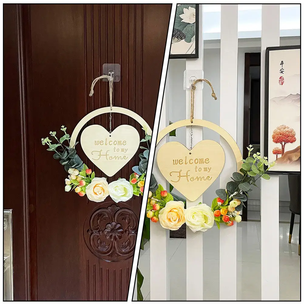 

1Pcs Rustic Wooden Welcome Board Handcrafted Natural Wood Door Hanging Sign for Home Porch Front Yard Cafe Beach House Fresh