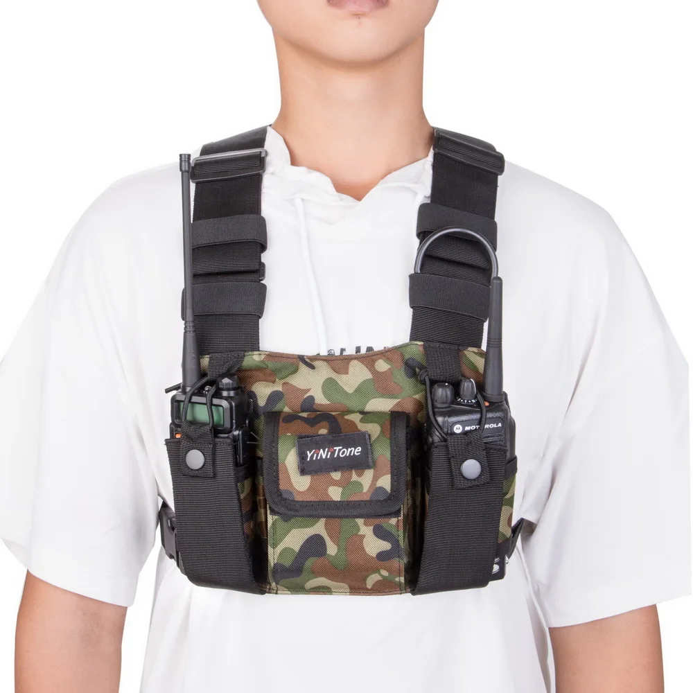 YiNiTone BG-01 digital camouflage Universal Radio Brust Harness Tasche Tasche Pack Holster für Two Way Radio