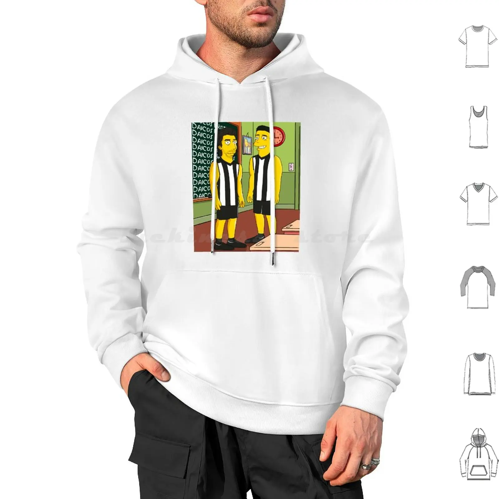 The Daicos Brothers Hoodie cotton Long Sleeve Daicosbrothers Collingwood Afl Football Collingwoodmagpies Sidebyside Aflart