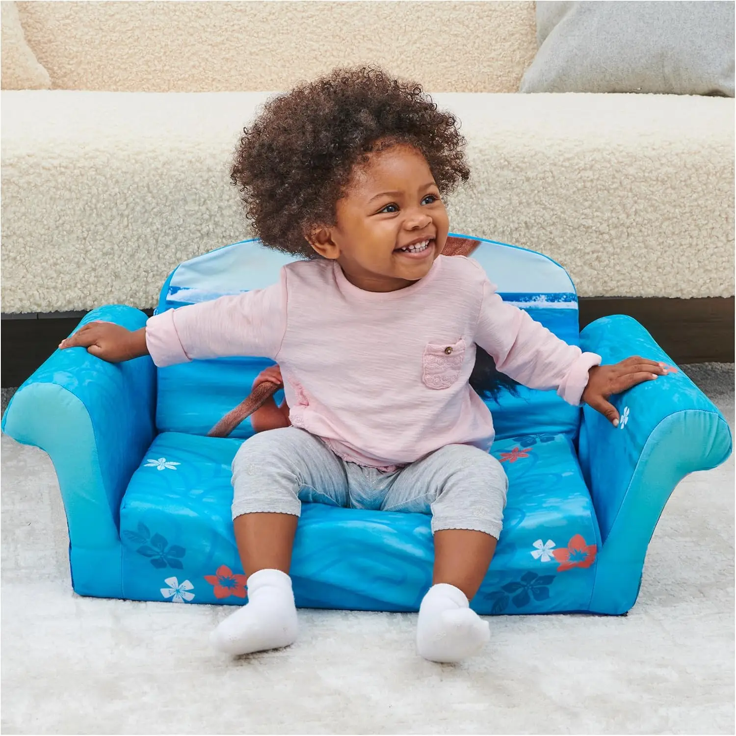 Furniture, Children's 2-in-1 Flip Open Foam Compressed Sofa, Moana