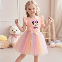 Vestido Minnie para niña pequeña, vestido de lentejuelas para cumpleaños de 1 a 5 años, vestido de tul arcoíris, vestido de princesa dulce para niño, vestido bonito para fiesta de boda, regalo