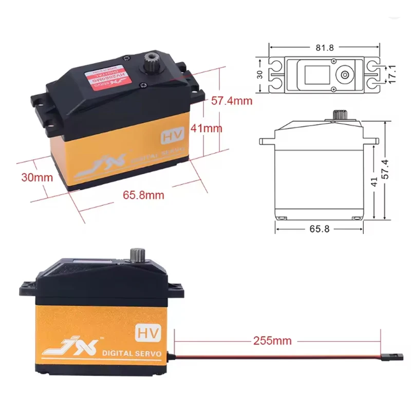 JX Rc 서보 PDI-HV2060MG 60KG 고토크 180/360 디지털 서보 RC 모델 헬리콥터 부품 1/5 Rc 자동차 헬리콥터용