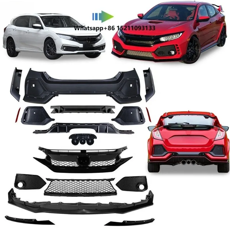 

Car Body Kit for H-onda C-ivic 2016-2020 Upgrade to Type-R with Front Lip