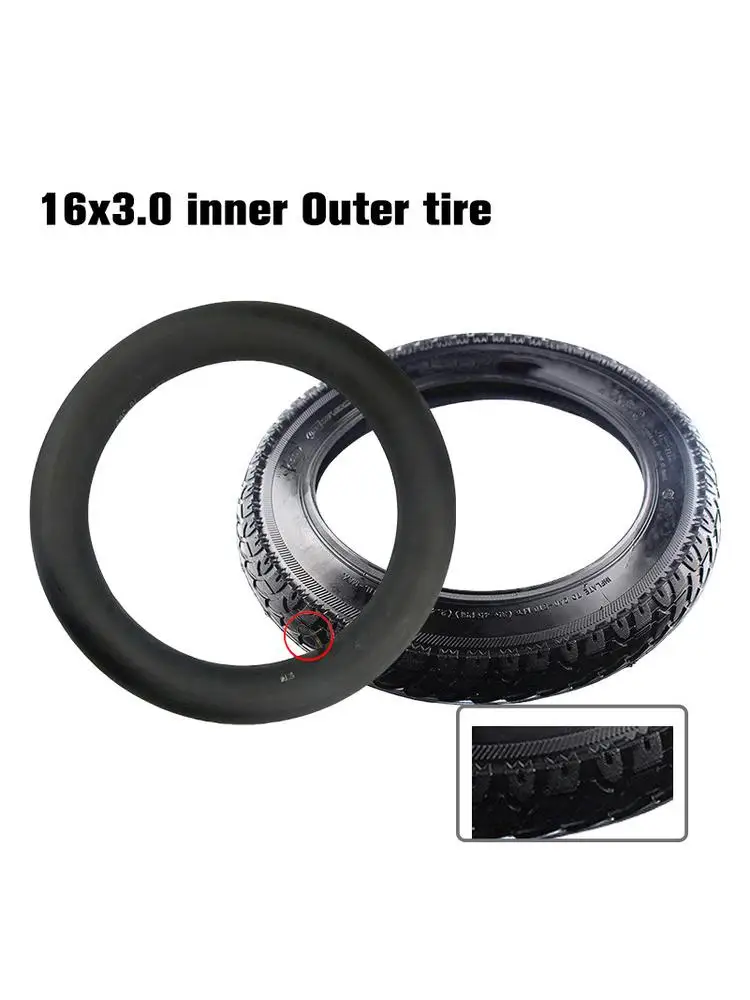 AliExpress NONE 16*3.0 inch Electric Vehicle Tire Tube 16x3.0 Thickened Stab-proof tyre inner tube 16 inch CTS Electric bicycle wheel tyre