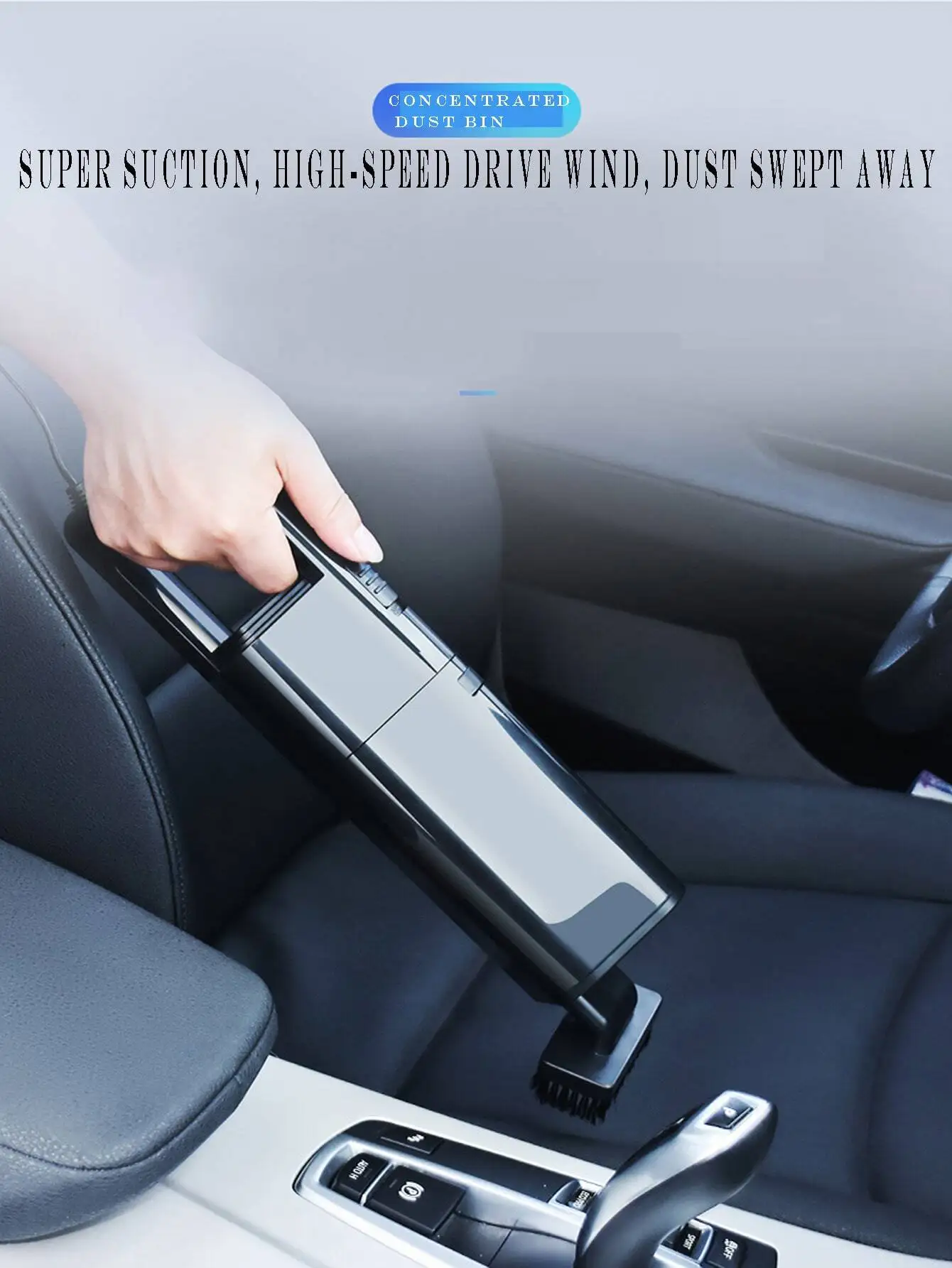 1pc New 12V High Power Car Vacuum Cleaner - Wet & Dry Handheld Dual-use Vacuum