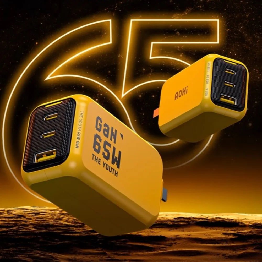 

Aohi 65 Вт GaN, зарядное устройство для быстрой зарядки, поддержка UFCS PD3.1 Type-C, три интерфейса, 2C1A, портативное зарядное устройство для IPhone XIAOMI HUAWEI