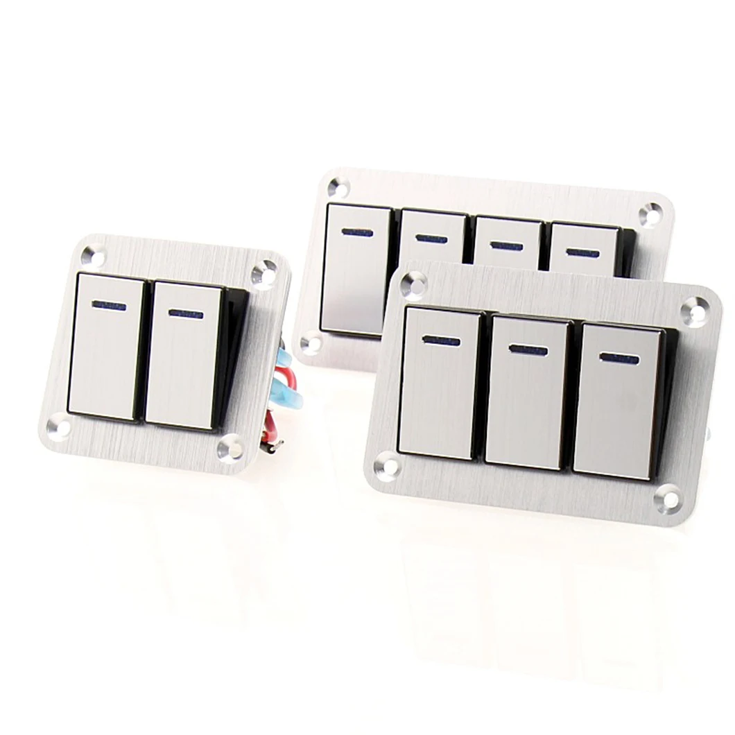 ABILKEEN 2/3/4/6/8 Car Modification Rocker Switch Panel Metal Rocker Switch Panel ON-OFF Waterproof Car Combination Switch Panel