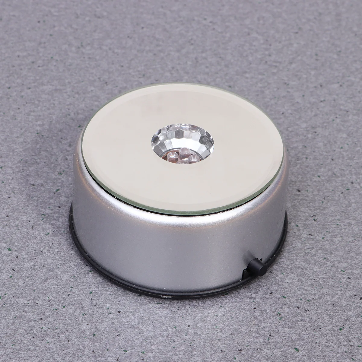 

LED Rotatable Crystal Display Base 80Mm Diameter Silver 7 Colors Light Stand Exclusive Pedestal for 3D Glass Art Crafts Eu Plug