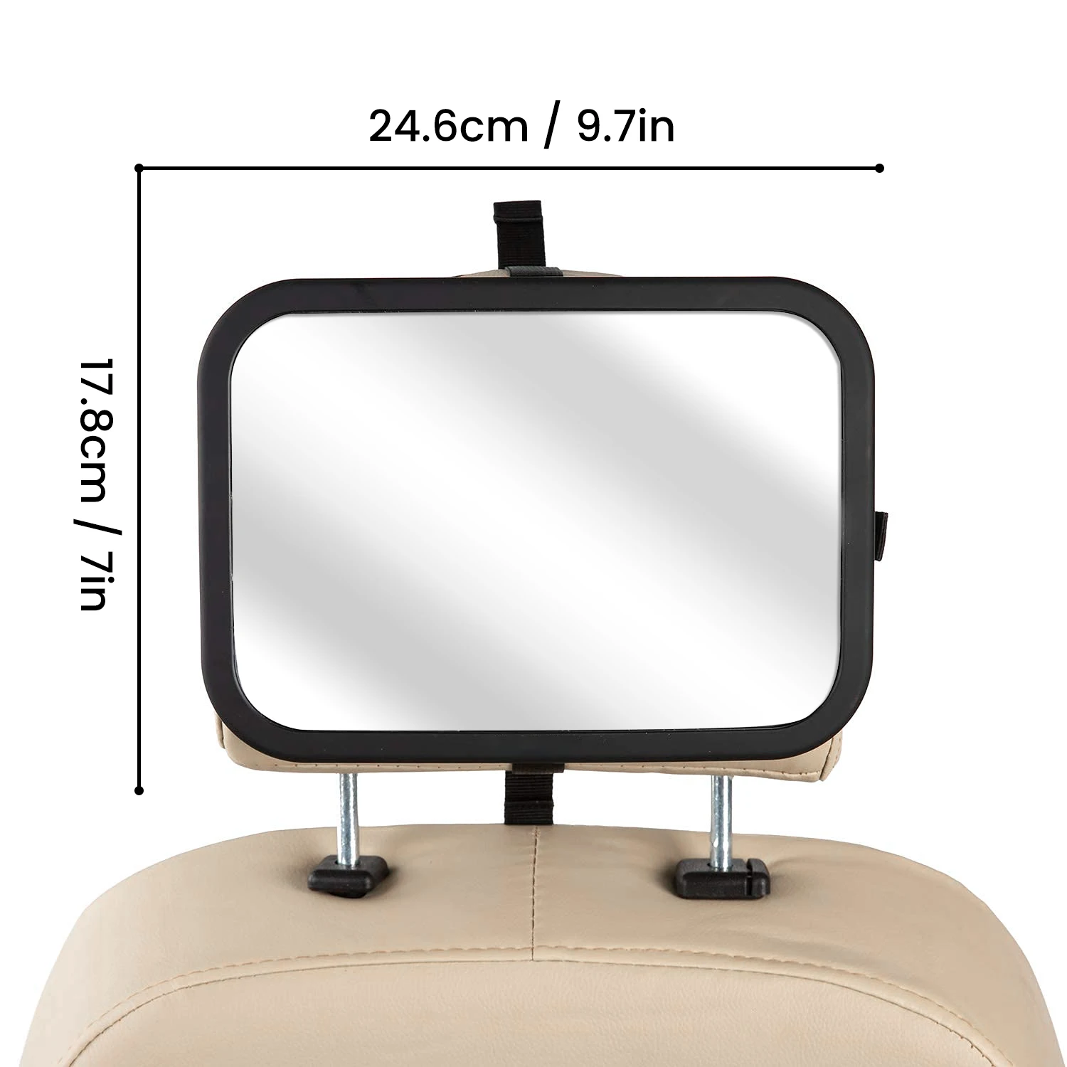 Baby Car Mirror for Rear Facing Seat, Shatterproof Acrylic Glass, Clear Wide View,Infant Mirror for Car Seat Rear Facing