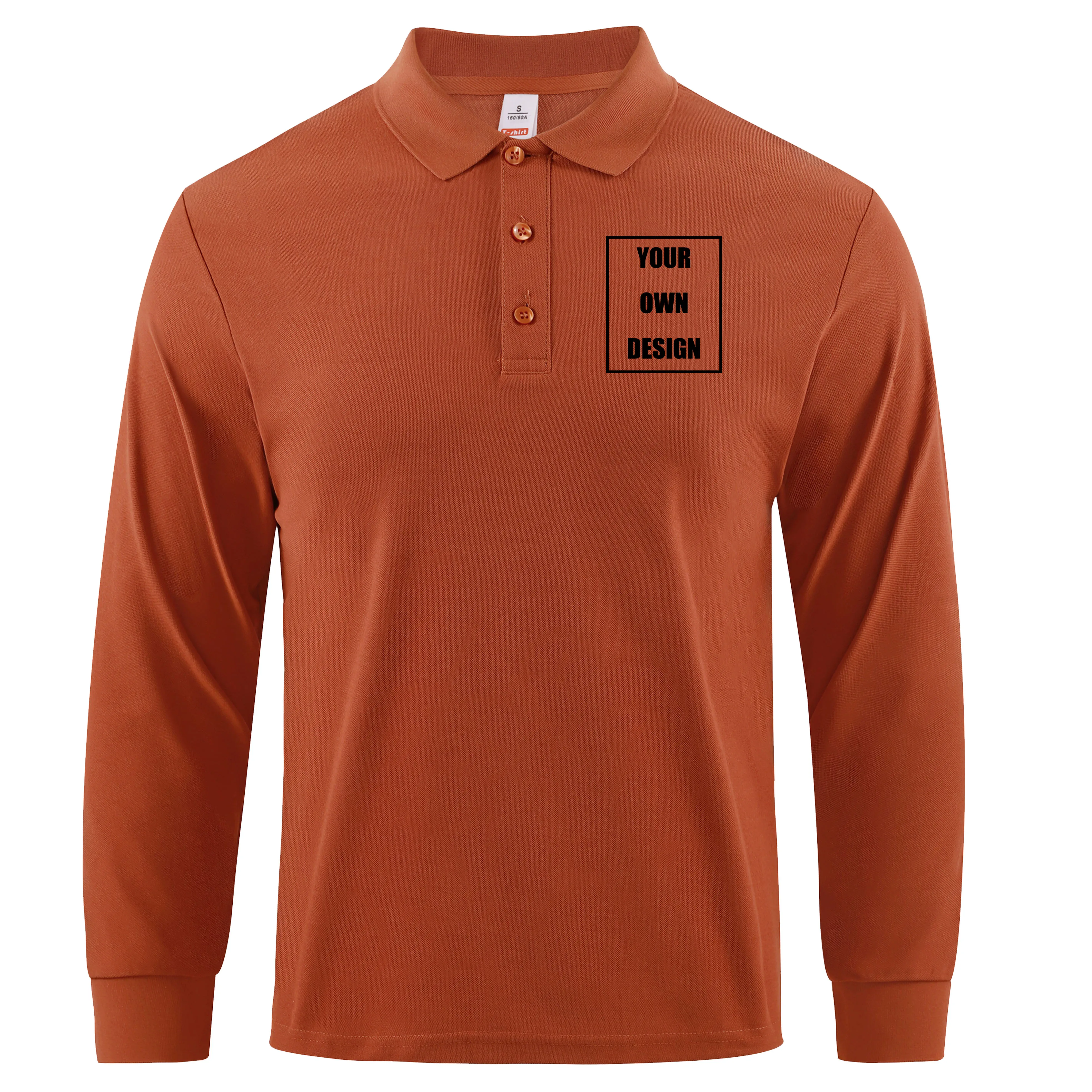 شعار العلامة التجارية الخاصة بك/صورة مخصصة قميص بولو للرجال إرسال تخصيص الصورة DIY الخريف الشتاء قميص الأعمال للجنسين #5