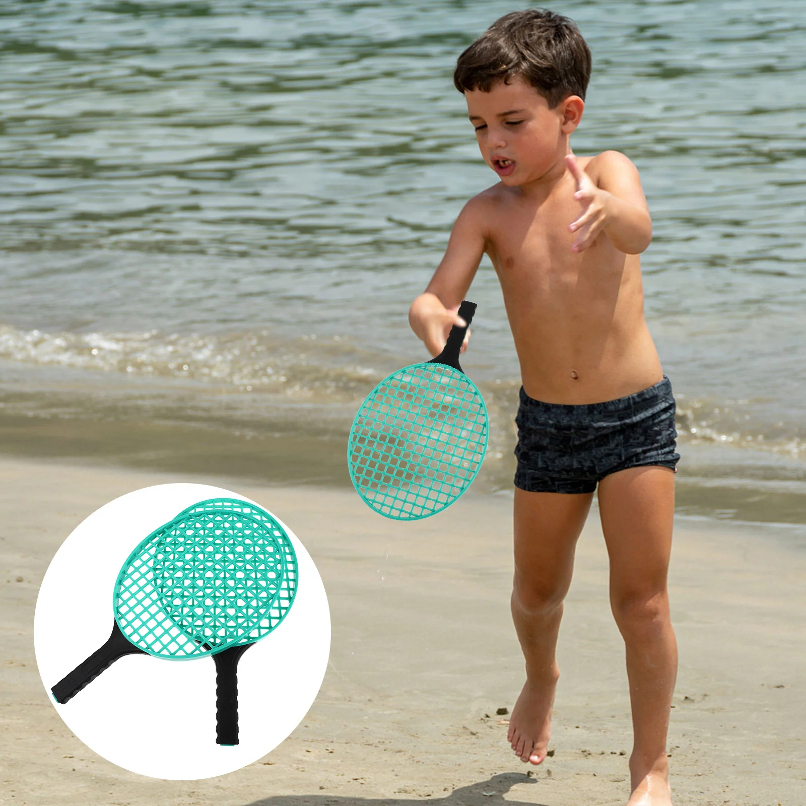 

2Pcs Children Tennis Racket Set Lightweight Plastic Outdoor Sports Equipment for Kids Beginner Play Beach Leisure Activity