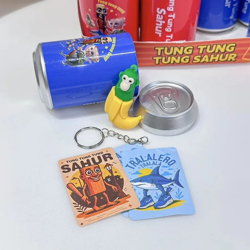 مجموعة مكونة من 12 قطعة من سلسلة مفاتيح شان هاي جينغ التجريدية المصنوعة من الألومنيوم يمكنها صندوق أعمى عصا خشبية مضحكة أحذية شجرة القدم الكبيرة هدية ممتعة على شكل سمكة قرش