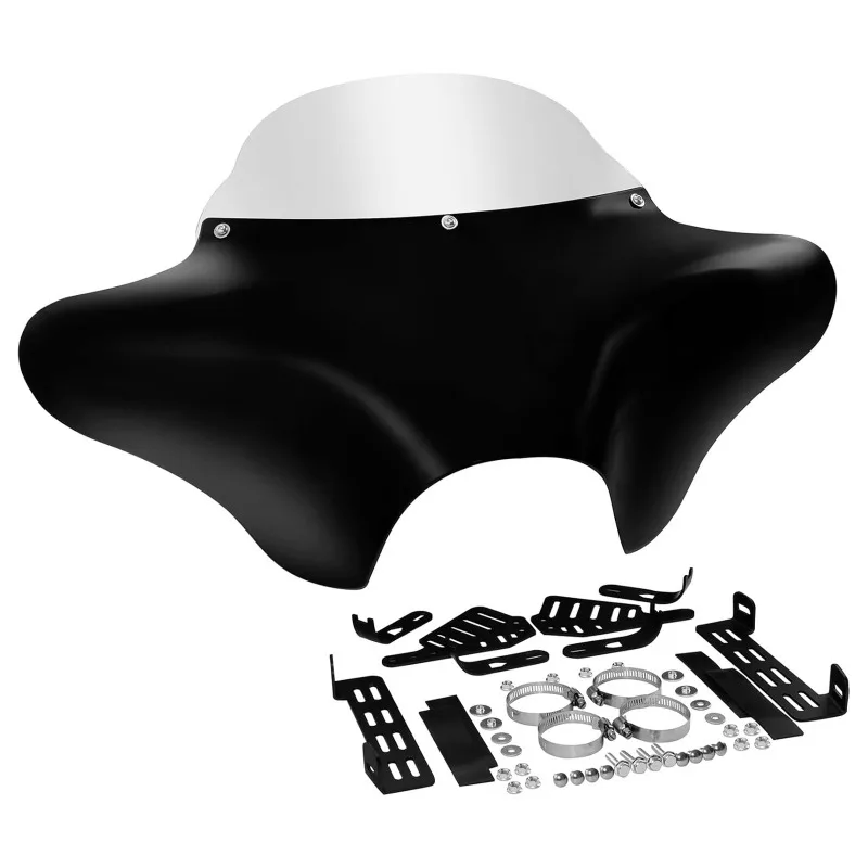 Modified headlight fairing windshield with bracket