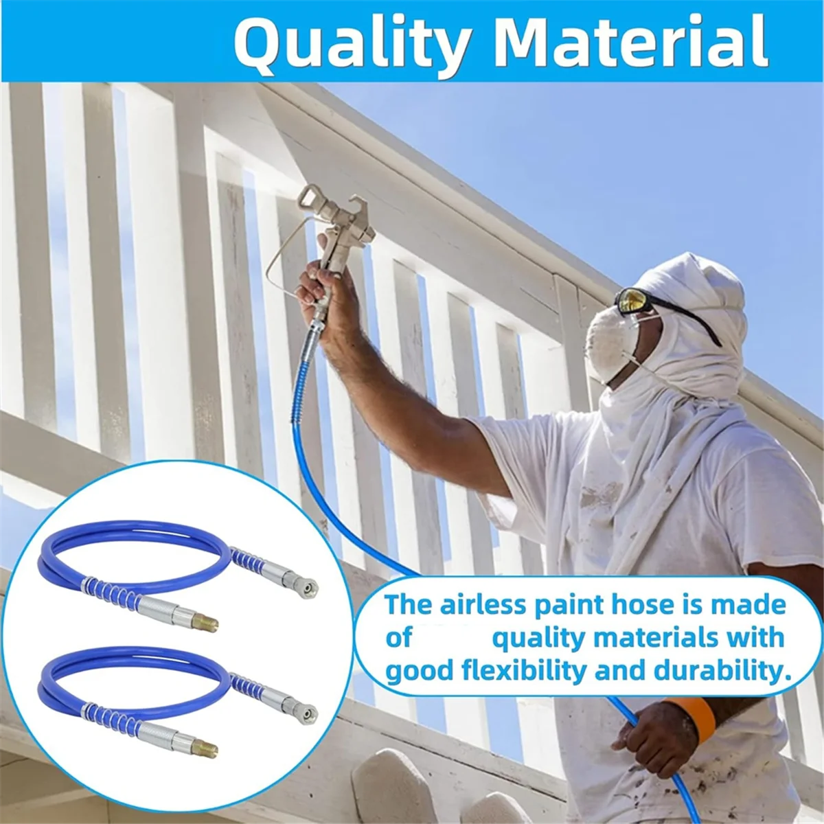 

ABNJ 247338 Безвоздушный шланг для шланга, гибкие распылители краски 4 фута 3/16 дюйма, замена шланга для распылителей Magnum 247338