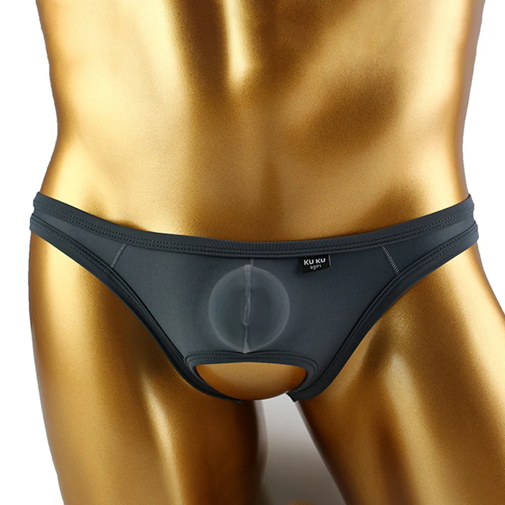 Mens Elephant Nose Underwear T-back Thong Comfortable Hollow Out Panties Breathable Brief Male Long Penis Sheath Underpant