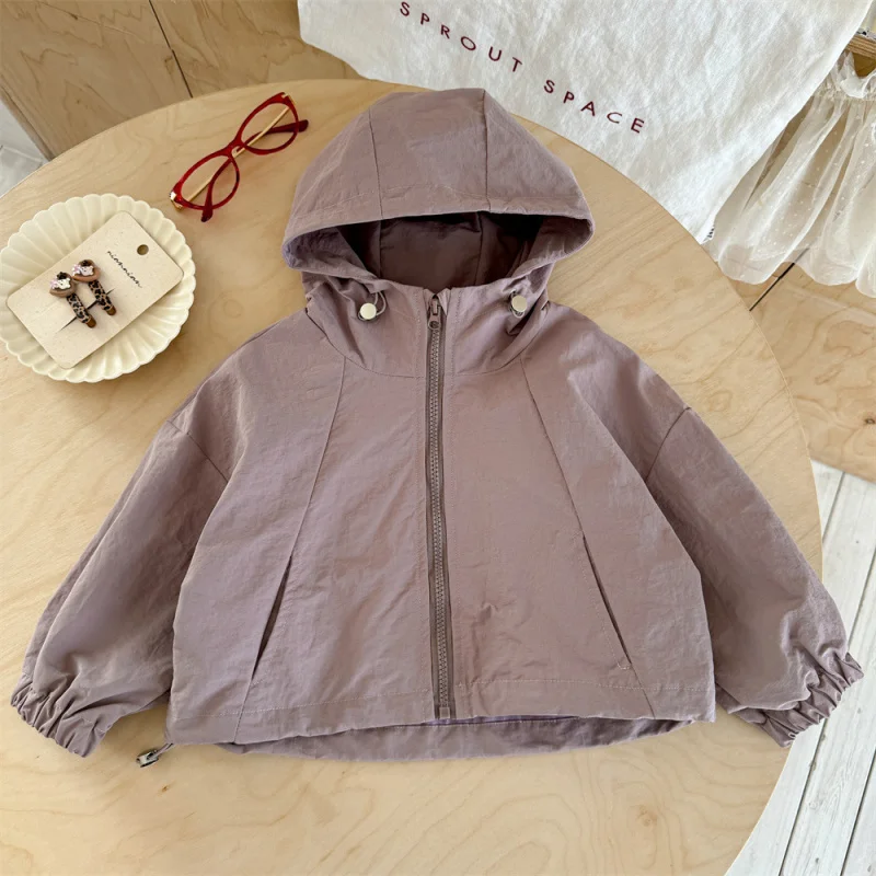 

01-Children's Jacket2025Autumn Girls' Double Zipper Hooded Jacket Baby Toddler Casual Top Toddler Windbreaker Trendy