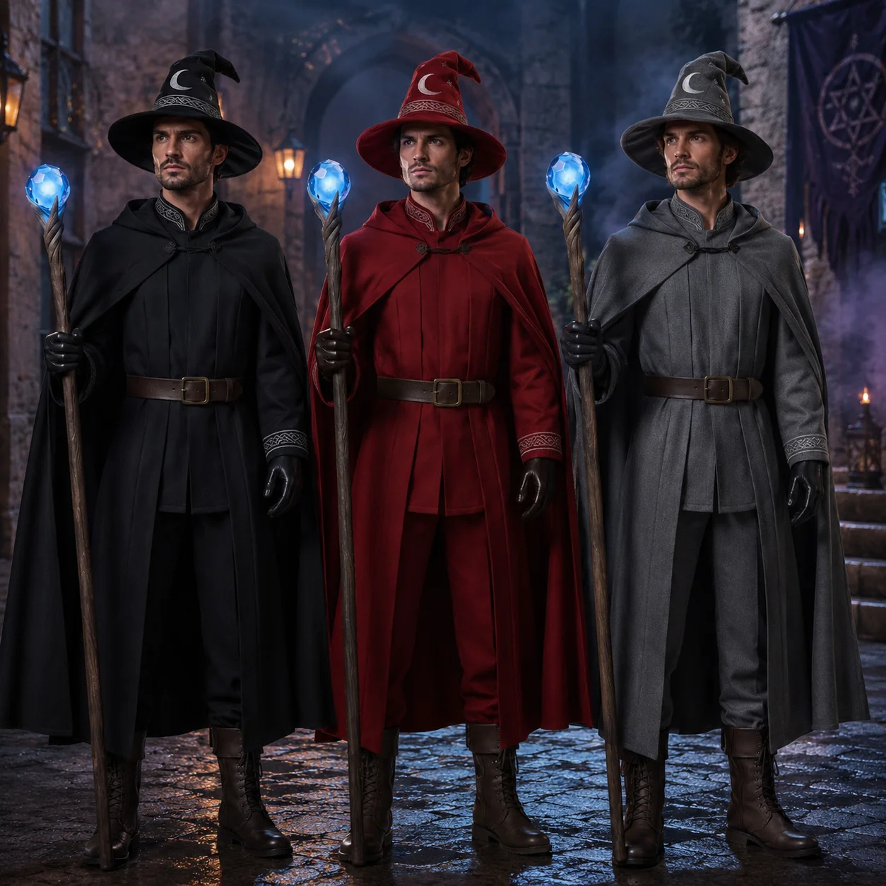 Costume de cosplay d'animé Magicien : Devenez instantanément un sorcier étoile avec une cape pour Halloween et les fêtes costumées