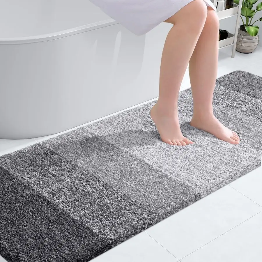 

Bathroom Rug Mat 70x24, Extra Soft and Absorbent Microfiber Bath Rugs, NonSlip Plush Shaggy Bath Carpet Runner, Machine Wash Dry