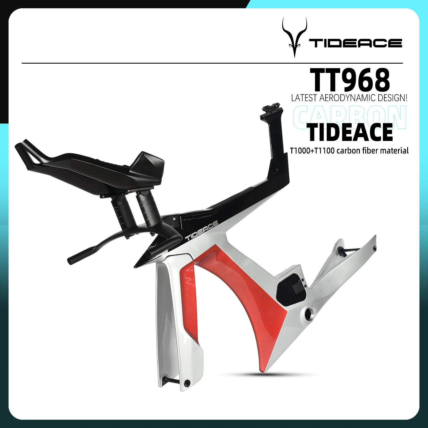 UDH شماعات T47 ألياف الكربون الترياتلون الإطار المدوس دراجة مكبح قرصي ايرو الكربون TT الإطار ثلاثي إطارات الدراجة TT المقود إطارات #4