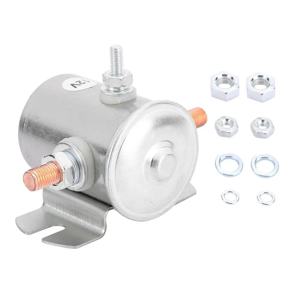 

Winch for relay 3 Terminal for relay 5/16 X 19/32 2-13 / 64 on Centers Metal 12V 200A With 2 Copper POINT for cart Winch Boat