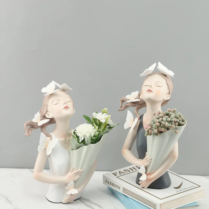 Sculpture FRP figure ballet dance studio commercial street Mei Chen Internet celebrity clock in large ornament